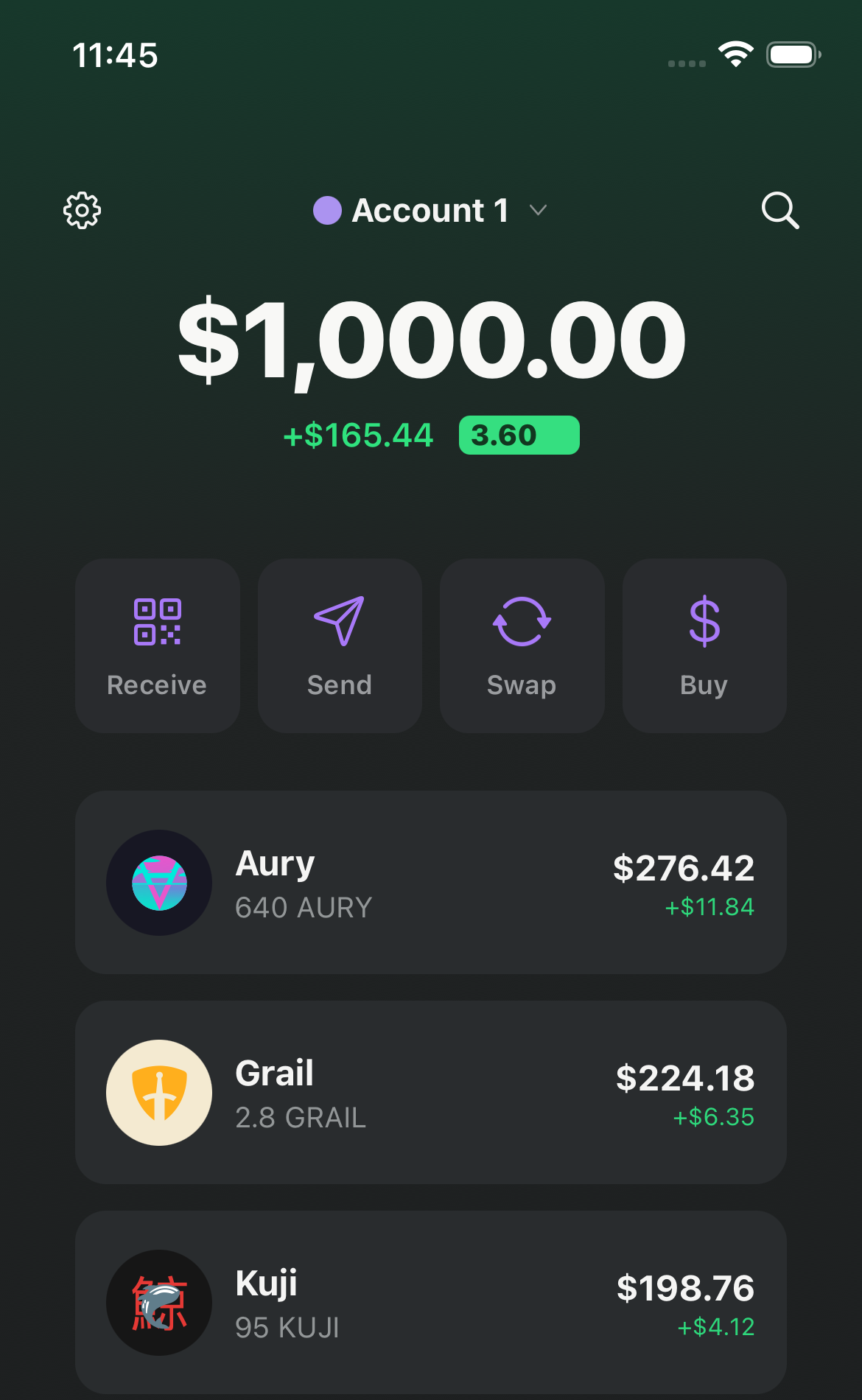 LarpFi fictional Crypto Wallet interface